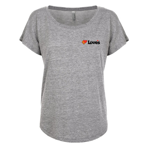  Next Level Womens Premium Heather Triblend Dolman Tee - Loves Travel Stops & Country Stores Loves Primary Mark Flat
