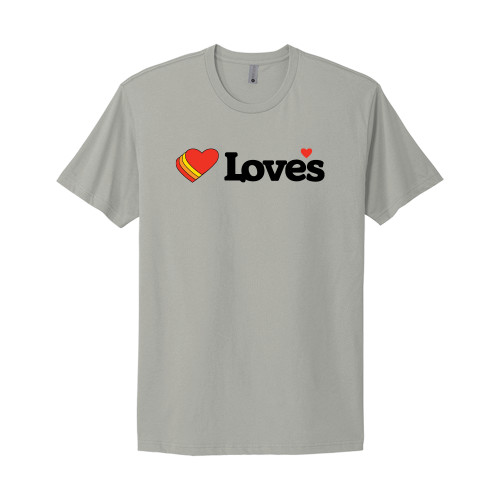  Next Level Unisex Light Grey Cotton Tee - Loves Travel Stops & Country Stores Loves Primary Mark Flat