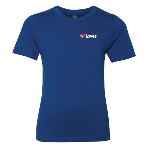  Next Level Youth Royal Cotton Tee - Loves Travel Stops & Country Stores Loves Primary Mark Flat
