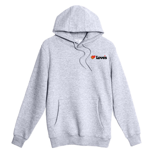 Lane Seven Heather Grey Fleece Pullover Hoodie - Loves Travel Stops & Country Stores Loves Primary Mark Flat