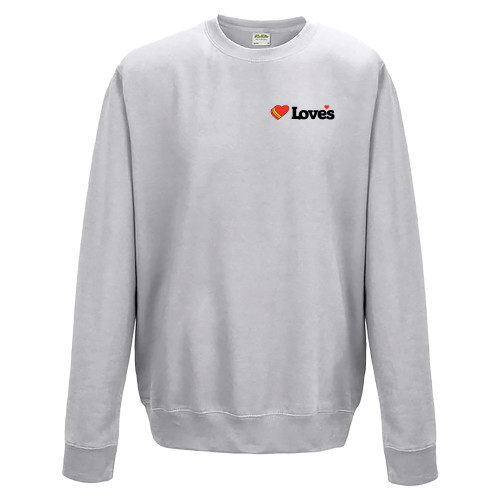 Just Hoods Ash College Fleece Crew - Loves Travel Stops & Country Stores Loves Primary Mark Flat