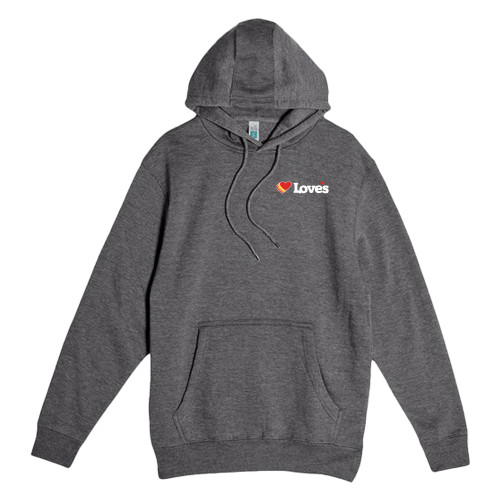 Lane Seven Charcoal Heather Fleece Pullover Hoodie - Loves Travel Stops & Country Stores Loves Primary Mark Flat