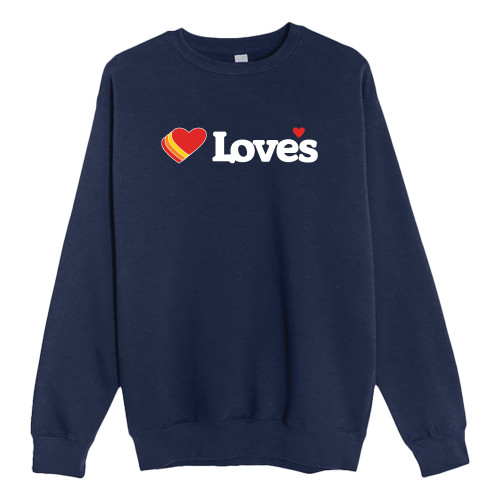  Lane Seven Navy Fleece Crew - Loves Travel Stops & Country Stores Loves Primary Mark Flat