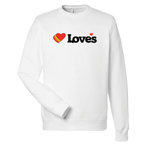  Just Hoods Arctic White College Fleece Crew - Loves Travel Stops & Country Stores Loves Primary Mark Flat