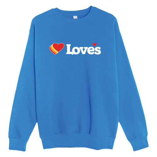  Lane Seven Royal Fleece Crew - Loves Travel Stops & Country Stores Loves Primary Mark Flat