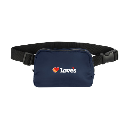  Anywhere Navy Belt Bag - Loves Travel Stops & Country Stores Loves Primary Mark Flat