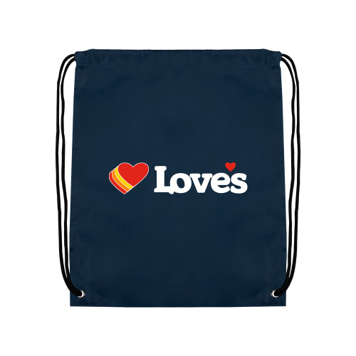  Navy Drawstring Backpack - Loves Primary Mark