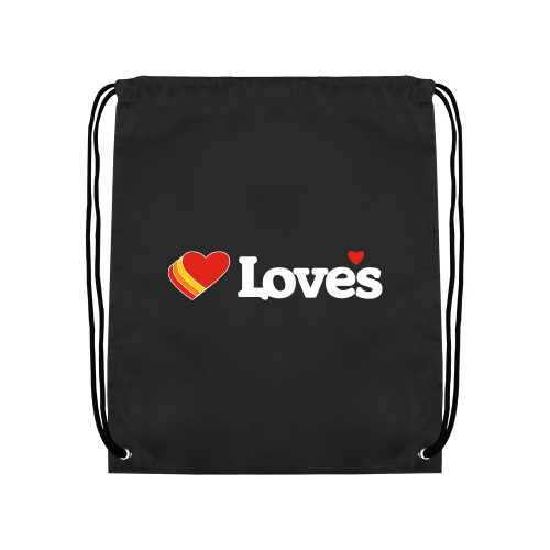  Black Drawstring Backpack - Loves Primary Mark