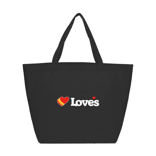  Yaya Non Woven Black Shopper Tote - Loves Primary Mark