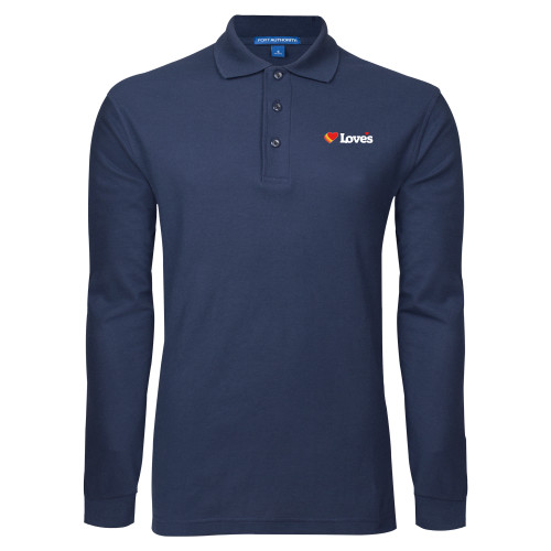  Navy Long Sleeve Polo - Loves Travel Stops & Country Stores Loves Primary Mark Flat