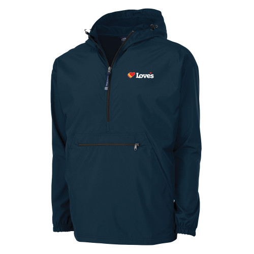  Charles River Navy Pack N Go Pullover Rain Jacket - Loves Travel Stops & Country Stores Loves Primary Mark Flat