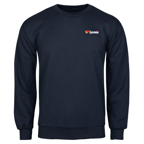  Navy Fleece Crew - Loves Travel Stops & Country Stores Loves Primary Mark Flat