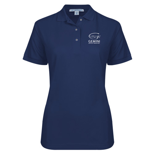  Womens Silk Touch Navy Pique Polo - Loves Travel Stops & Country Stores Gemini Motor Transport Stacked
