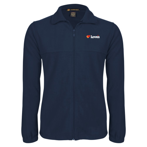  Navy Fleece Full Zip  Jacket - Loves Travel Stops & Country Stores Loves Primary Mark Flat