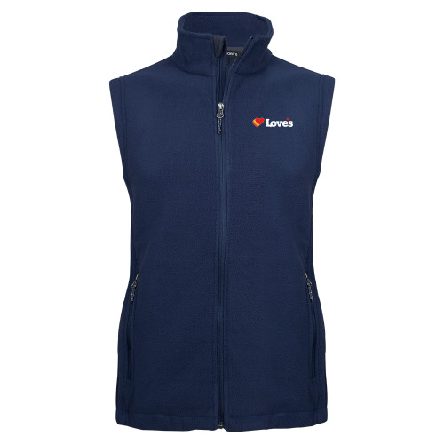  Navy Fleece Full Zip Vest - Loves Travel Stops & Country Stores Loves Primary Mark Flat