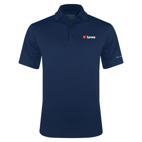  Columbia Navy Omni Wick Drive Polo - Loves Travel Stops & Country Stores Loves Primary Mark Flat