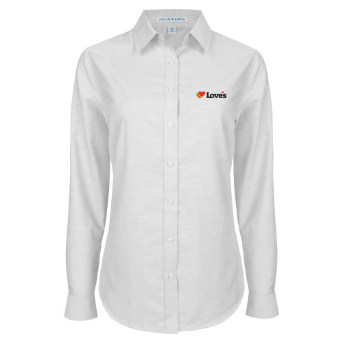  Womens White Oxford Shirt - Loves Travel Stops & Country Stores Loves Primary Mark Flat