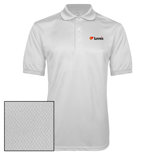  White Dry Mesh Polo - Loves Travel Stops & Country Stores Loves Primary Mark Flat