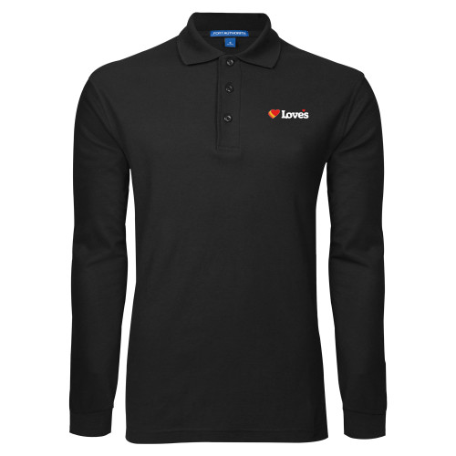  Black Long Sleeve Polo - Loves Travel Stops & Country Stores Loves Primary Mark Flat