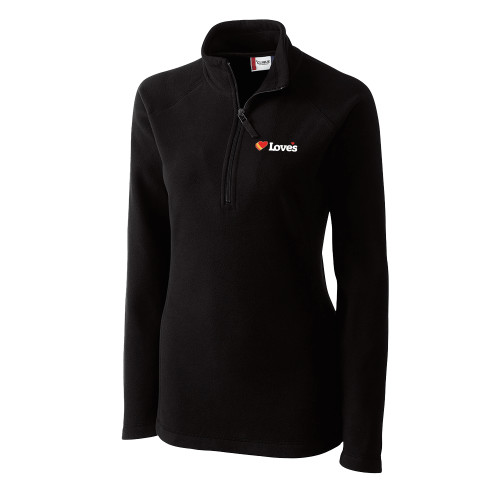 C&B Womens Black Clique Summit Performance Fleece Half Zip - Loves Travel Stops & Country Stores Loves Primary Mark Flat