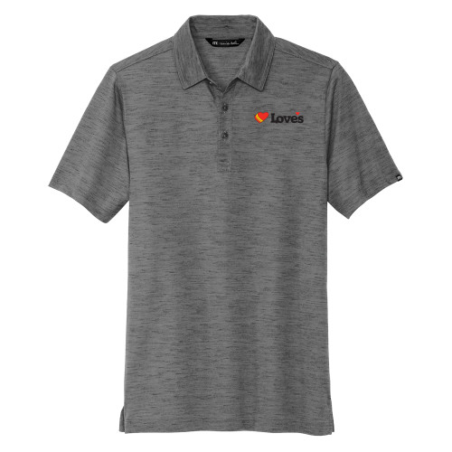  TravisMathew Dark Grey Auckland Slub Polo - Loves Travel Stops & Country Stores Loves Primary Mark Flat
