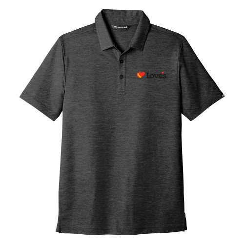  TravisMathew Black Oceanside Heather Polo - Loves Travel Stops & Country Stores Loves Primary Mark Flat
