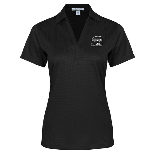  Womens Black Performance Fine Jacquard Polo - Loves Travel Stops & Country Stores Gemini Motor Transport Stacked