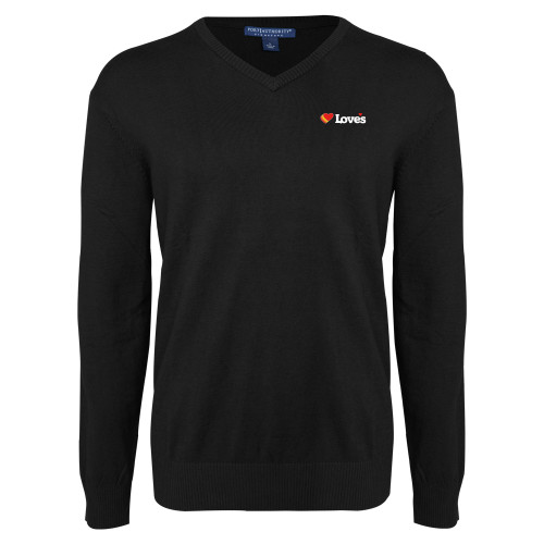 Black VNeck Sweater - Loves Travel Stops & Country Stores Loves Primary Mark Flat