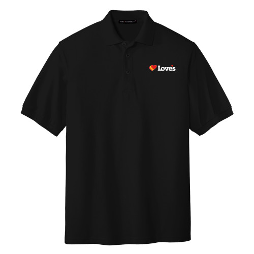  Black Silk Touch Polo - Loves Travel Stops & Country Stores Loves Primary Mark Flat