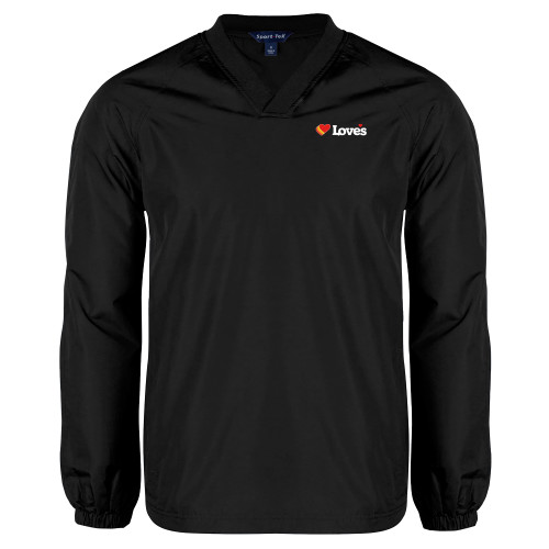  Black V Neck Raglan Windshirt - Loves Travel Stops & Country Stores Loves Primary Mark Flat