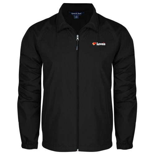  Black Full Zip Wind Jacket - Loves Travel Stops & Country Stores Loves Primary Mark Flat