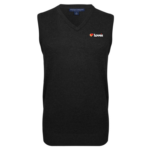  Black VNeck Sweater Vest - Loves Travel Stops & Country Stores Loves Primary Mark Flat