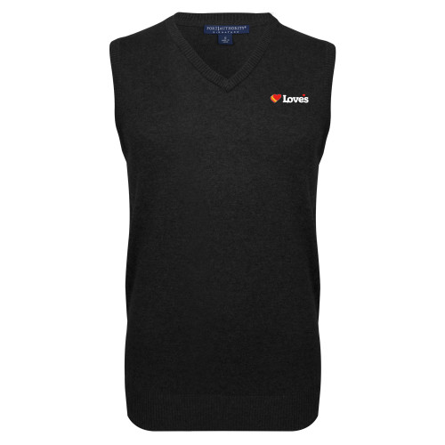  Black VNeck Sweater Vest - Loves Travel Stops & Country Stores Loves Primary Mark Flat