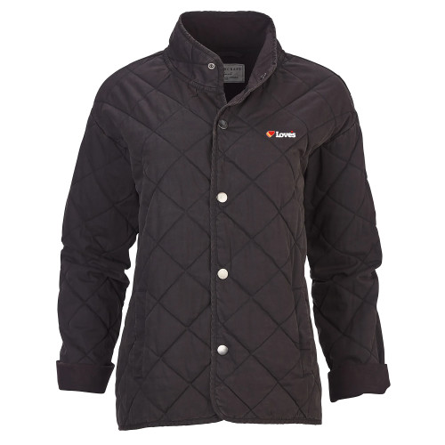  Boxercraft Womens Black Quilted Jacket - Loves Travel Stops & Country Stores Loves Primary Mark Flat