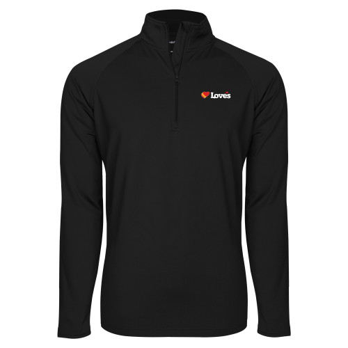  Sport Tek Black Sport Wick Stretch 1/2 Zip Pullover - Loves Travel Stops & Country Stores Loves Primary Mark Flat