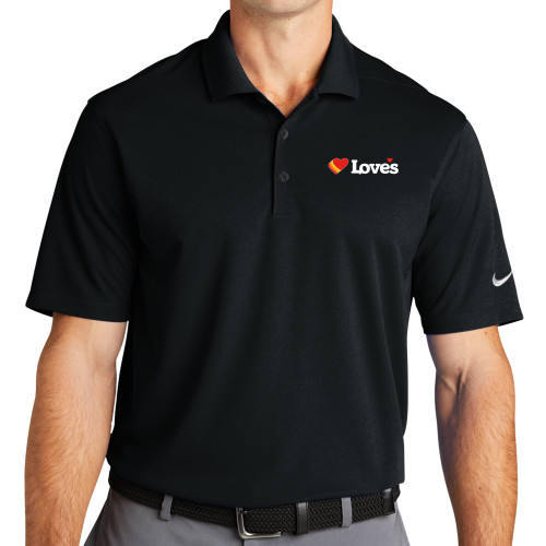  Nike Black Dri Fit Micro Pique 2.0 Polo - Loves Travel Stops & Country Stores Loves Primary Mark Flat