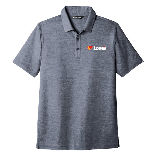  TravisMathew Navy Oceanside Heather Polo - Loves Travel Stops & Country Stores Loves Primary Mark Flat