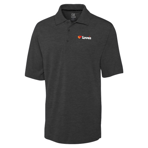  C&B Charcoal Advantage TriBlend Pique Polo - Loves Travel Stops & Country Stores Loves Primary Mark Flat