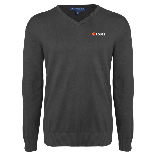 Main Image for  Charcoal Heather VNeck Sweater