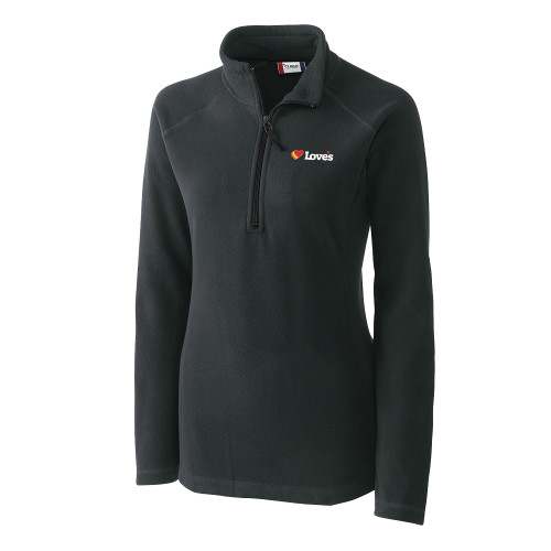  C&B Womens Charcoal Clique Summit Performance Fleece Half Zip - Loves Travel Stops & Country Stores Loves Primary Mark Flat