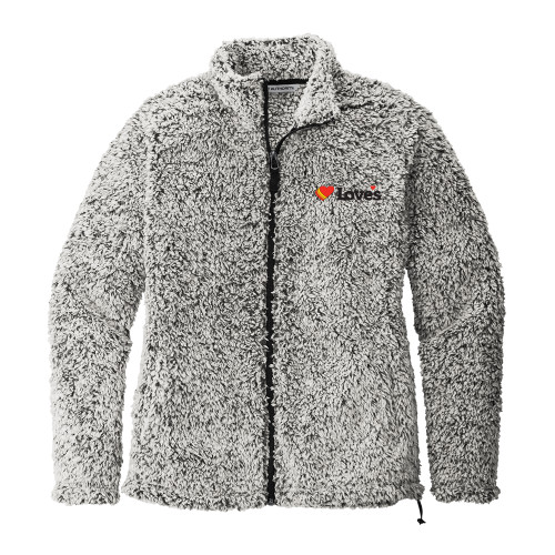  Womens Grey Heather Cozy Fleece Jacket - Loves Travel Stops & Country Stores Loves Primary Mark Flat