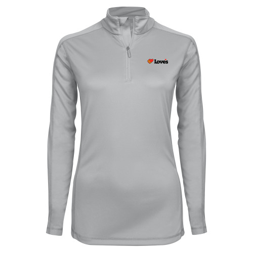  Syntrel Womens Platinum Interlock 1/4 Zip - Loves Travel Stops & Country Stores Loves Primary Mark Flat