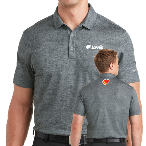  Nike Dri Fit Charcoal Crosshatch Polo