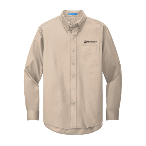  Khaki Twill Button Down Long Sleeve - Loves Travel Stops & Country Stores Musket Flat