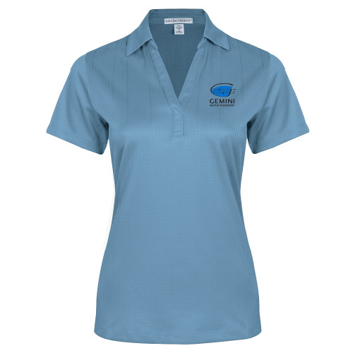  Womens Light Blue Performance Fine Jacquard Polo - Loves Travel Stops & Country Stores Gemini Motor Transport Stacked
