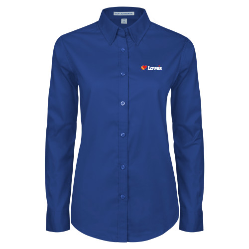  Womens Royal Twill Button Down Long Sleeve  - Loves Travel Stops & Country Stores Loves Primary Mark Flat