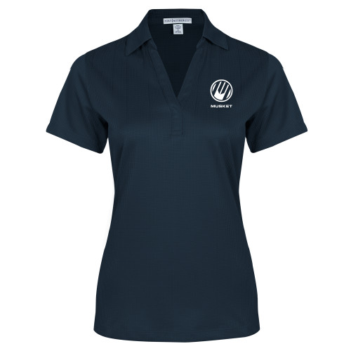  Womens Navy Performance Fine Jacquard Polo - Loves Travel Stops & Country Stores Musket Stacked