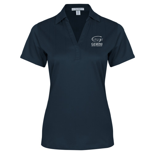  Womens Navy Performance Fine Jacquard Polo - Loves Travel Stops & Country Stores Gemini Motor Transport Stacked