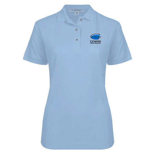  Womens Silk Touch Light Blue Pique Polo - Loves Travel Stops & Country Stores Gemini Motor Transport Stacked