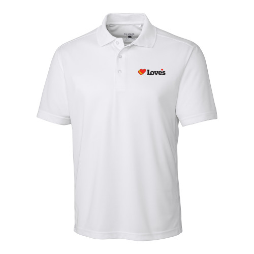  C&B White Clique Ice Pique Polo - Loves Travel Stops & Country Stores Loves Primary Mark Flat